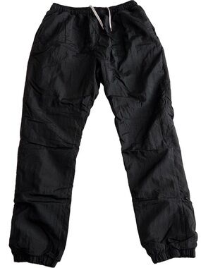 Umbro Windbreaker Jogger Pants Mens Large Black Mesh Lined Pockets Drawstring
